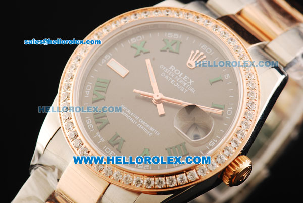 Rolex Datejust Automatic Movement Steel Case with Diamond Bezel and Two Tone Strap - Click Image to Close